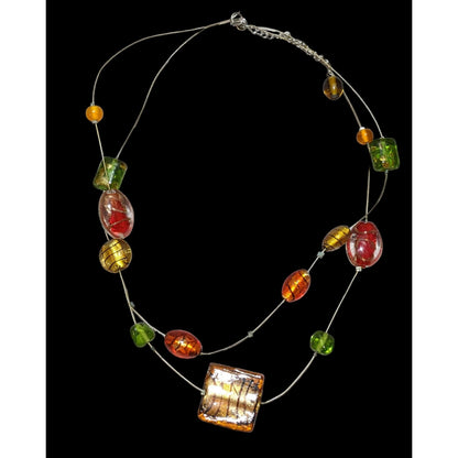 Bright Summer Glass Floating Necklace