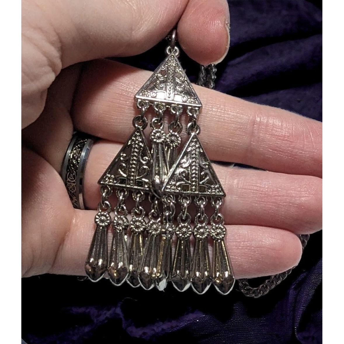 Southwestern Style Fringe Pendant Necklace