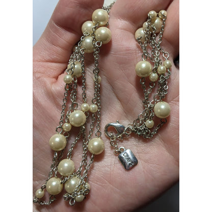 Chaps Multilayer Chain Pearl Necklace