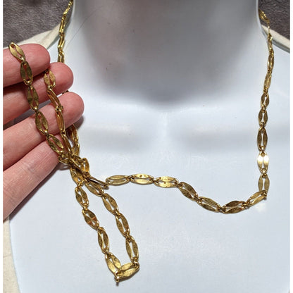 Vintage Gold Oval Link Chain Necklace