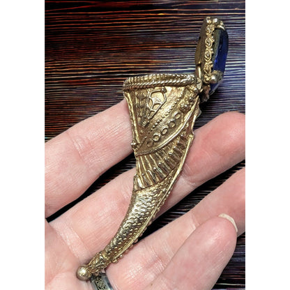 Vintage Gold Horn Shaped Trinket/Case