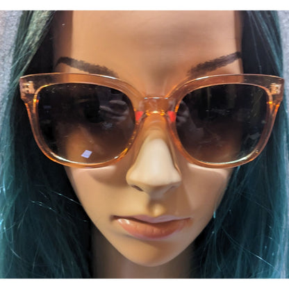 Chunky Retro Translucent Peach Sunglasses