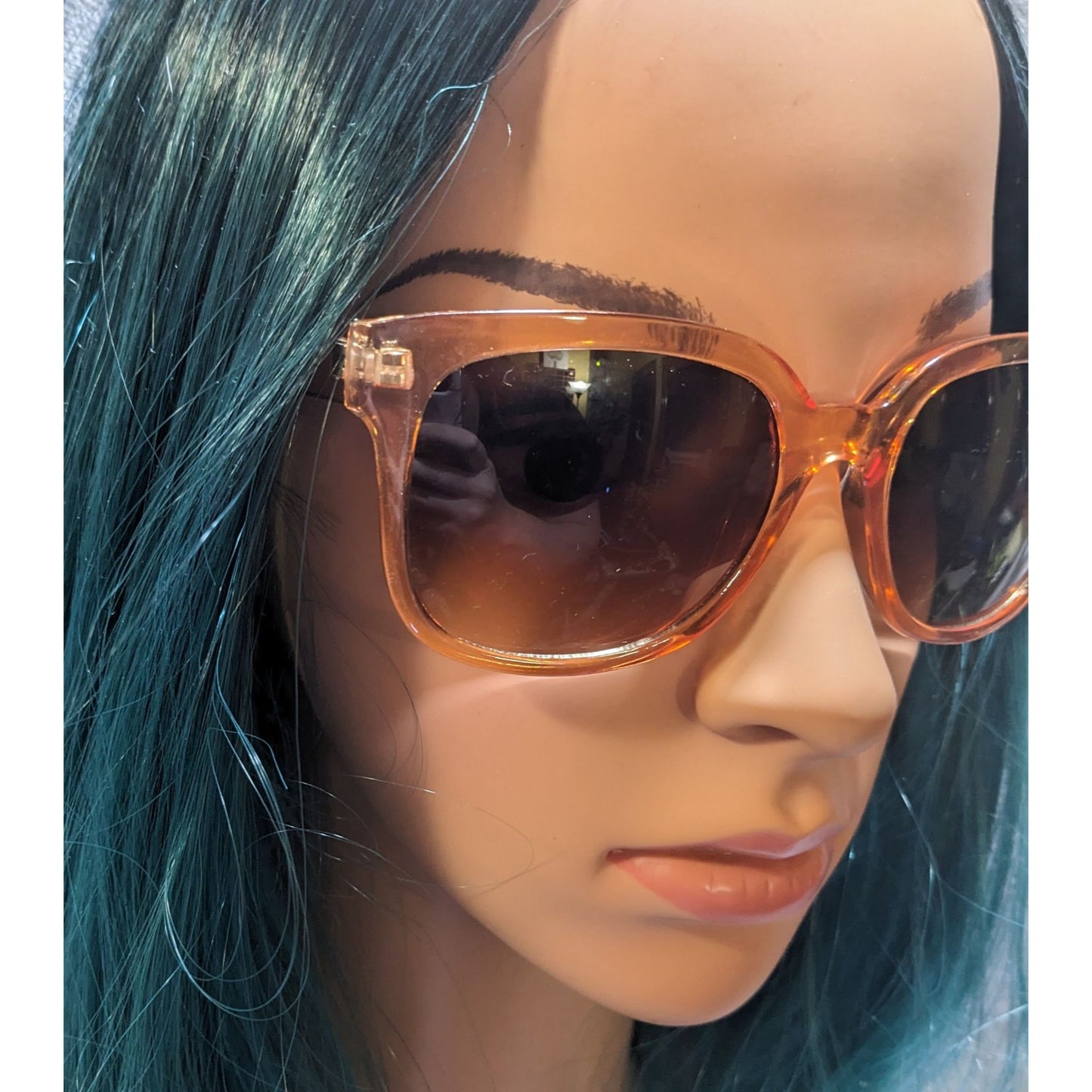 Chunky Retro Translucent Peach Sunglasses