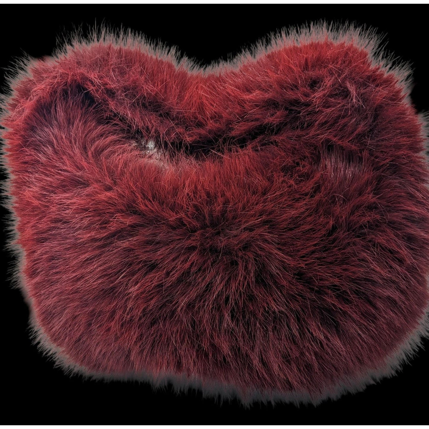 Faux Fur Burgundy Plush Handbag