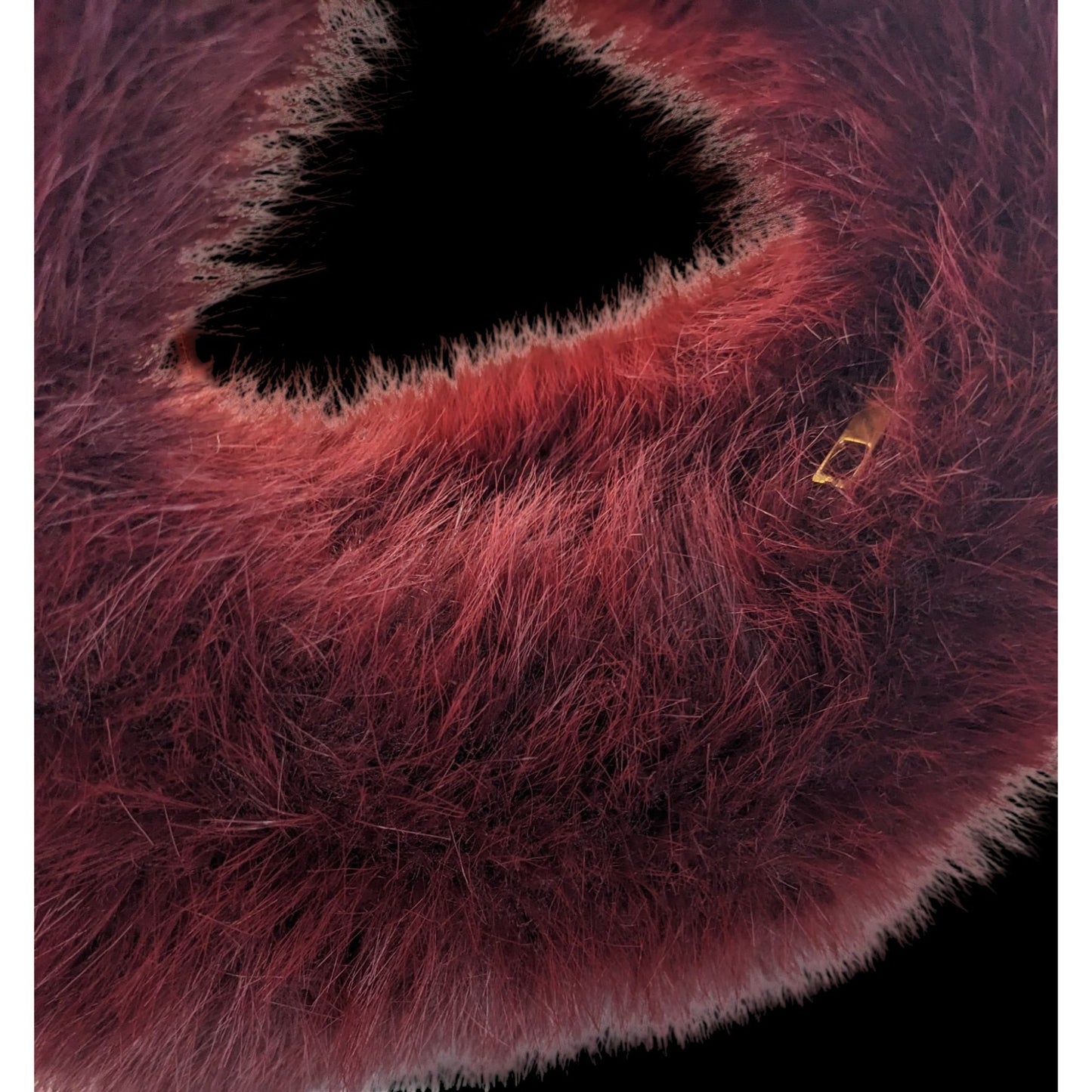 Faux Fur Burgundy Plush Handbag