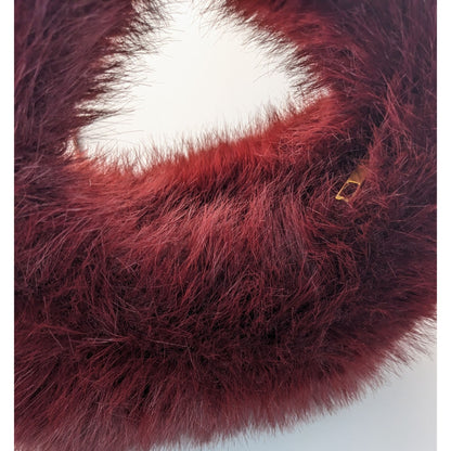 Faux Fur Burgundy Plush Handbag