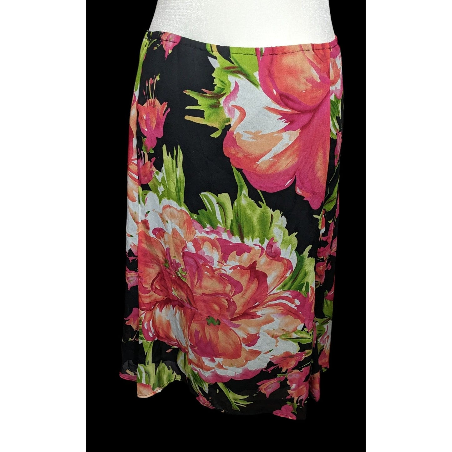 Vintage 90s Siouni & Zar Pink Floral Skirt