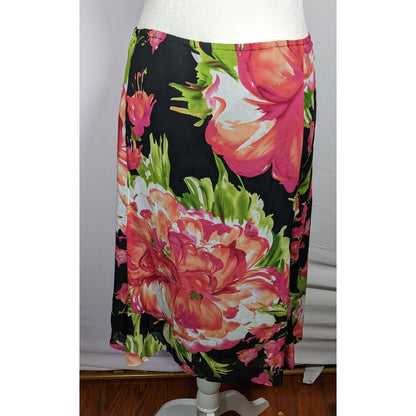 Vintage 90s Siouni & Zar Pink Floral Skirt