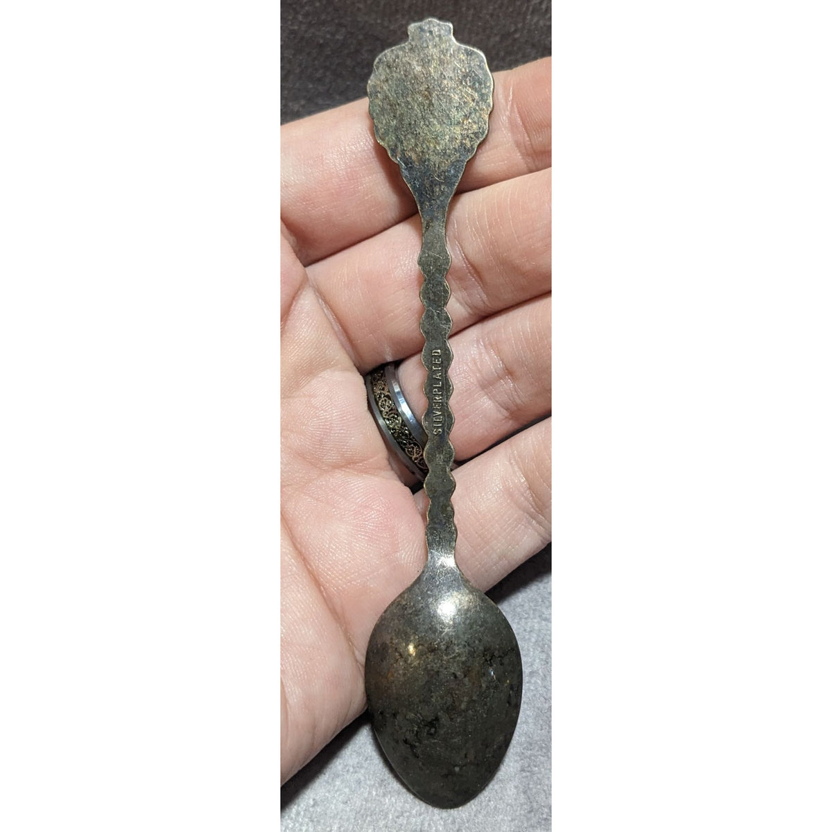 Vintage Souvenir Silver Plated Belgium Coat of Arms Spoon 4 1/2 Inch