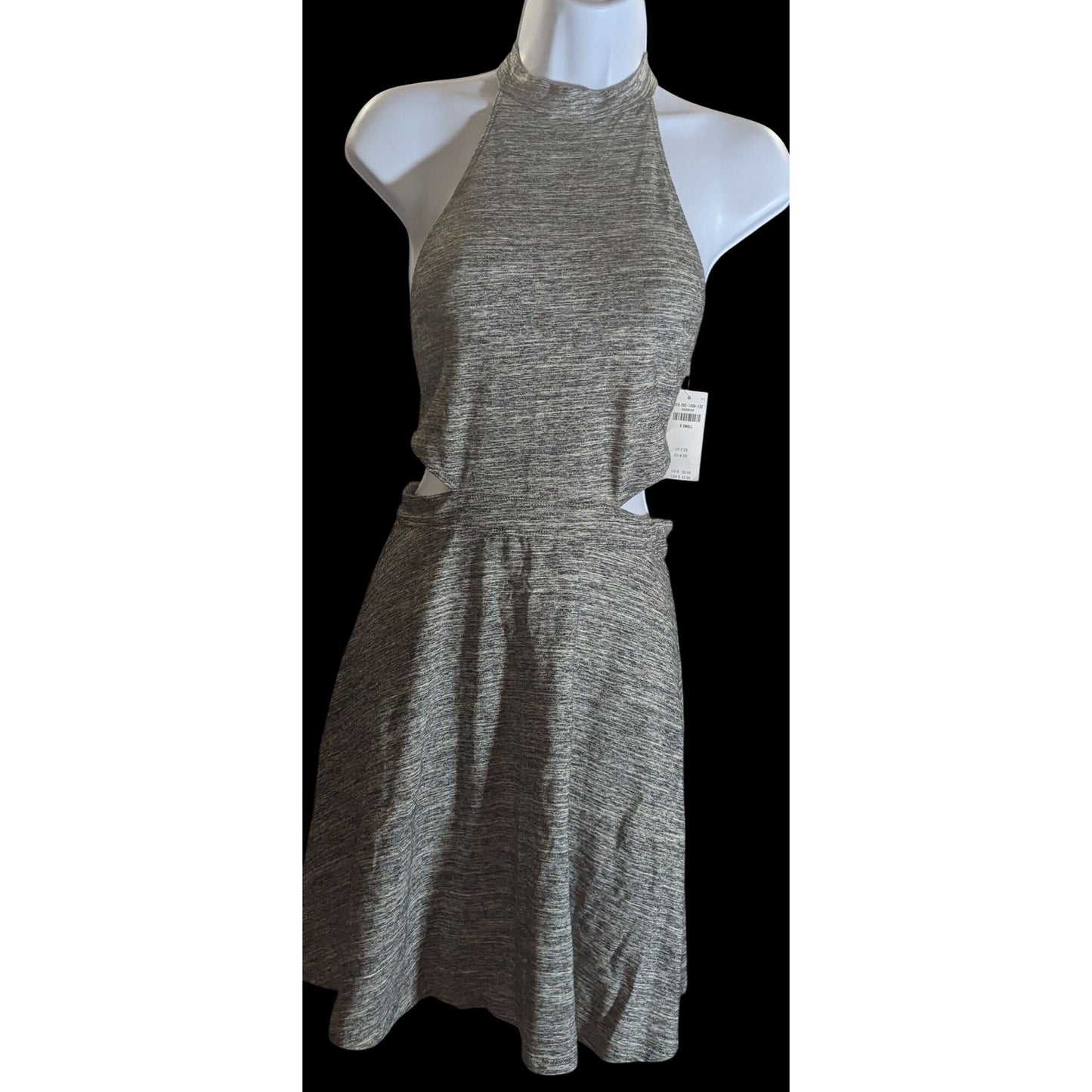 Hollister Cutout Halter Dress Grey Preppy Summer Mini Dress