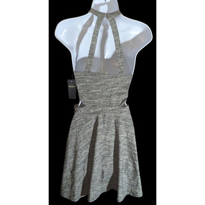 Hollister Cutout Halter Dress Grey Preppy Summer Mini Dress