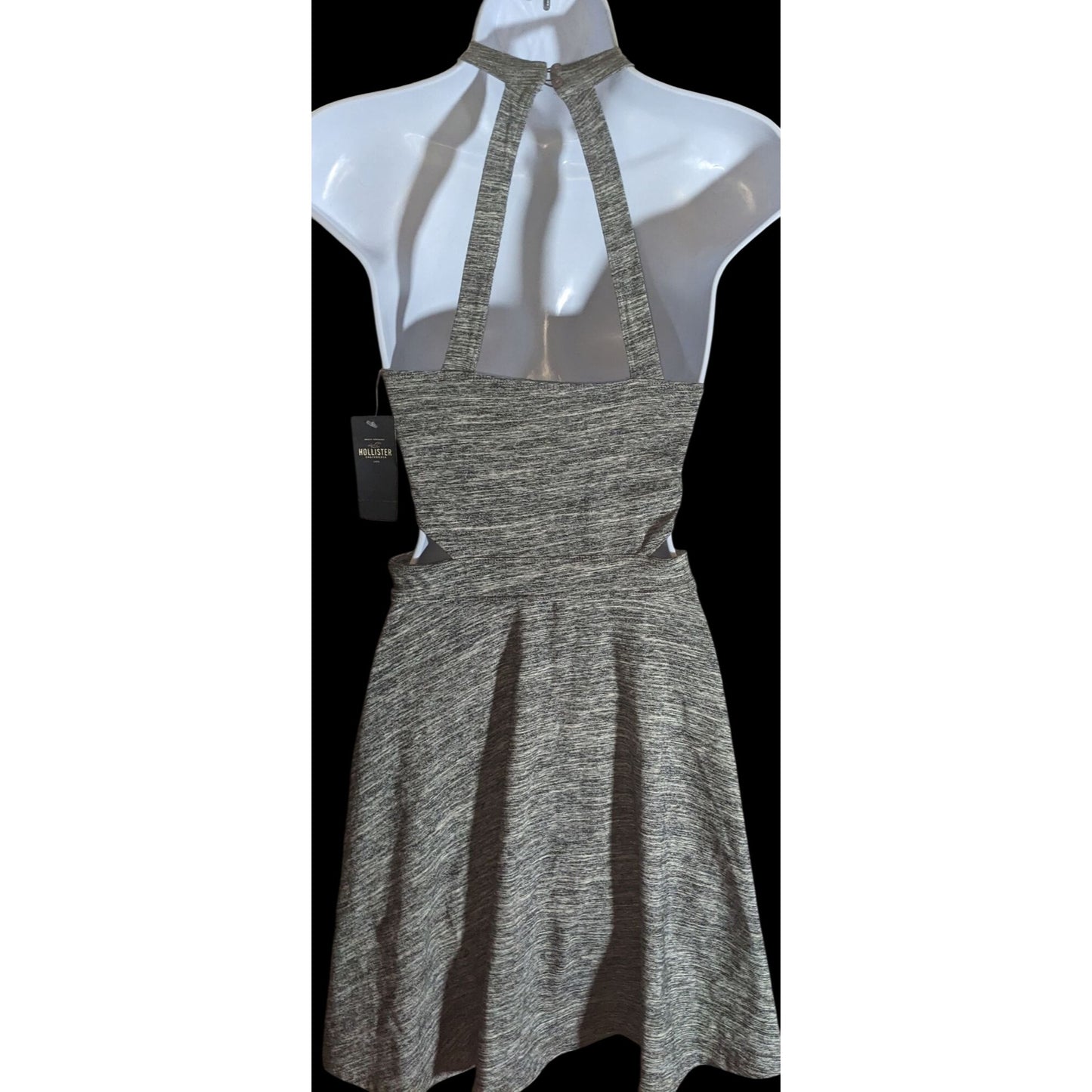 Hollister Cutout Halter Dress Grey Preppy Summer Mini Dress