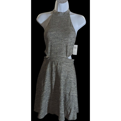 Hollister Cutout Halter Dress Grey Preppy Summer Mini Dress