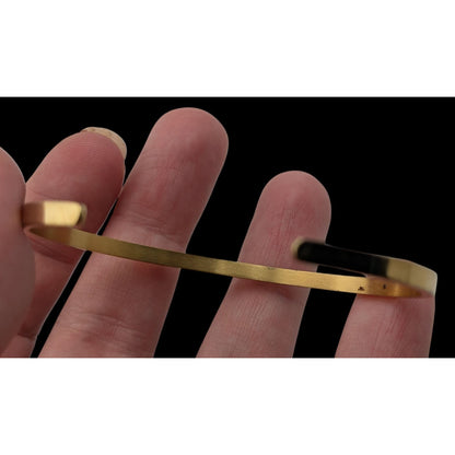 Mantraband Let Our Light Shine Bracelet Gold Tone Cuff Minimalist Inspirational Jewelry