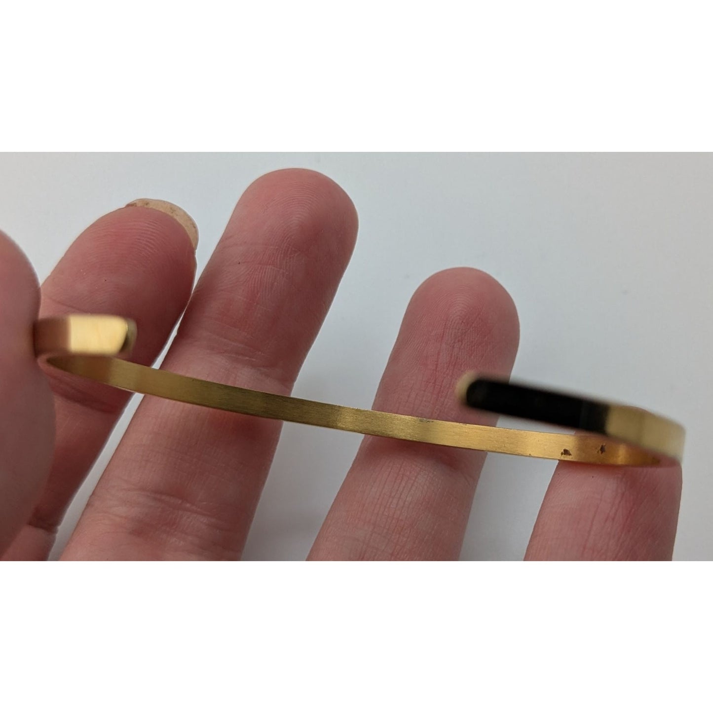 Mantraband Let Our Light Shine Bracelet Gold Tone Cuff Minimalist Inspirational Jewelry
