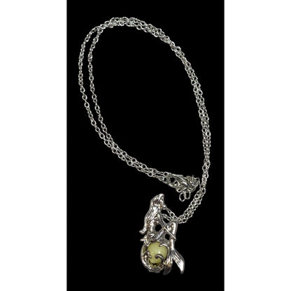 Whimsical Mermaid Cage Pendant Necklace With Glow In The Dark Bead