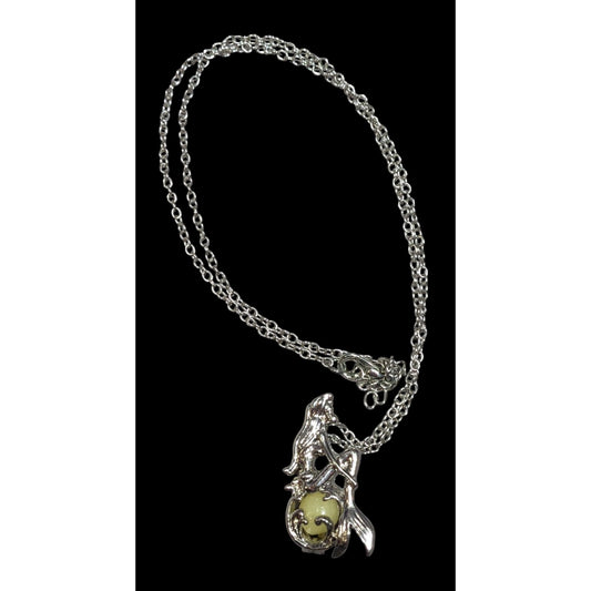 Whimsical Mermaid Cage Pendant Necklace With Glow In The Dark Bead