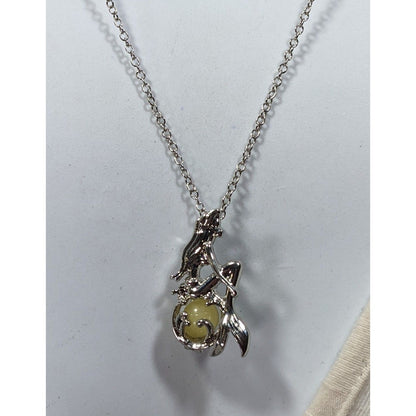 Whimsical Mermaid Cage Pendant Necklace With Glow In The Dark Bead