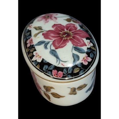 Grandmillennial Vintage Otagiri Japan Floral Porcelain Trinket Box