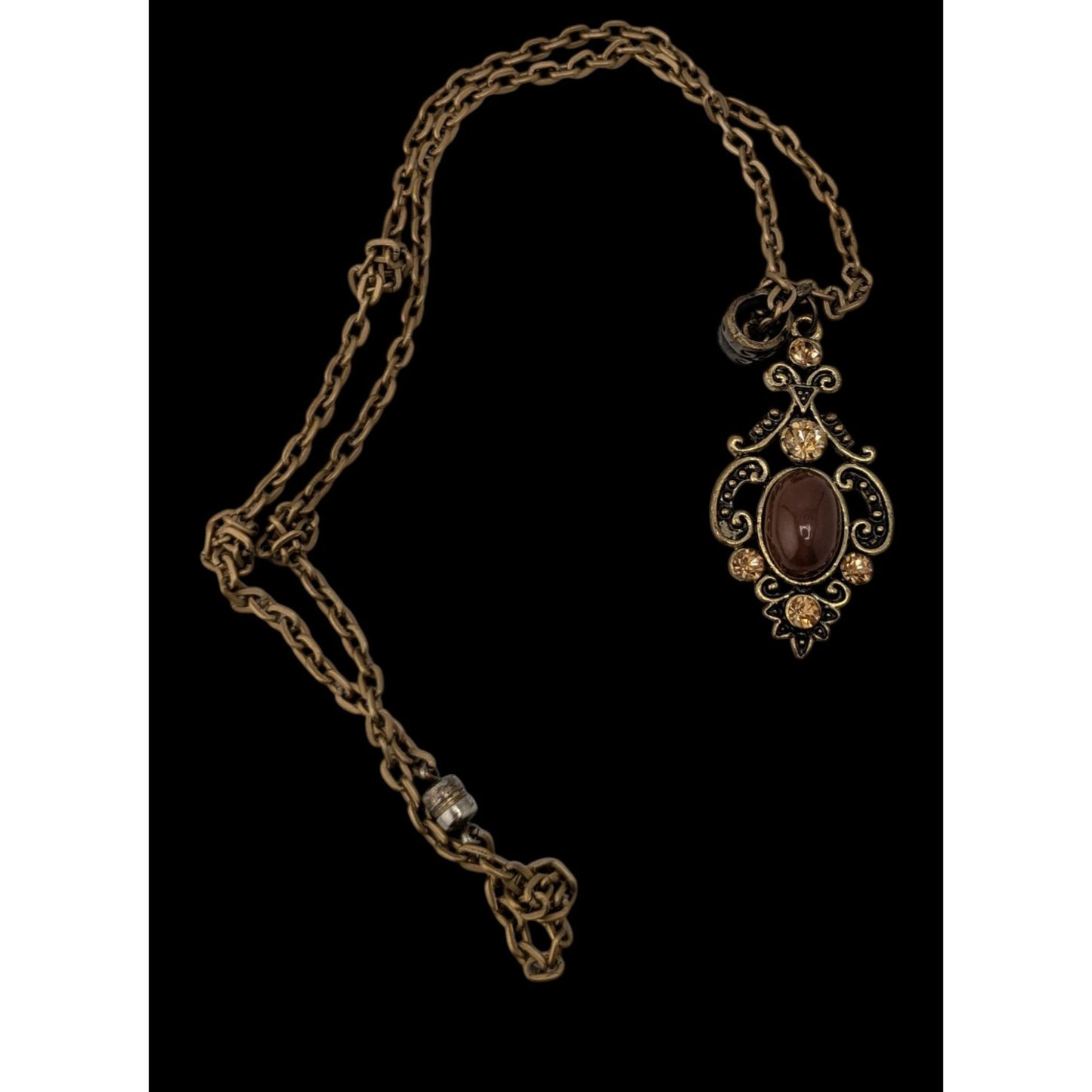 Vintage Victorian Style Handmade Knotted Chain Pendant Necklace