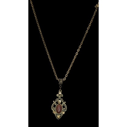 Vintage Victorian Style Handmade Knotted Chain Pendant Necklace