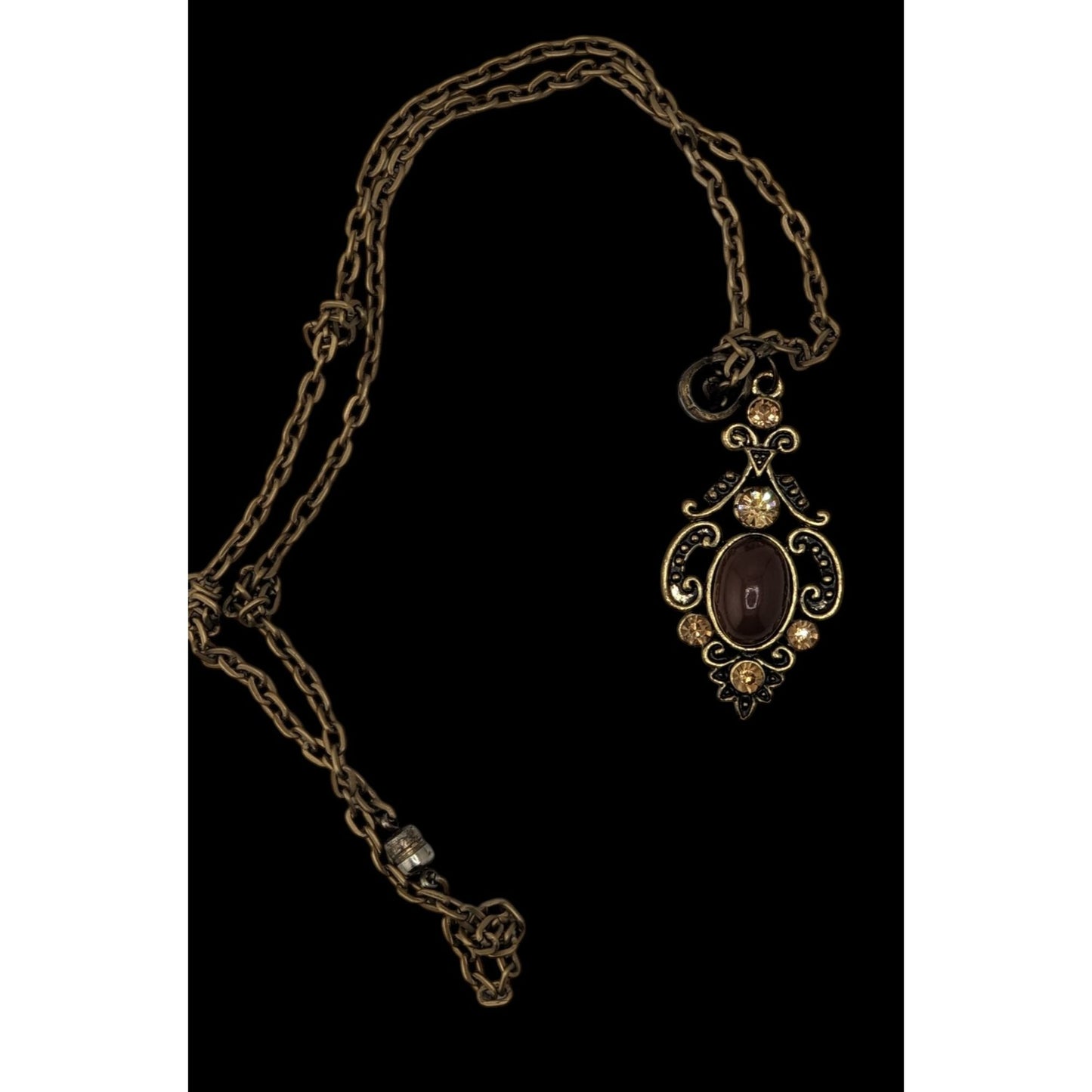 Vintage Victorian Style Handmade Knotted Chain Pendant Necklace
