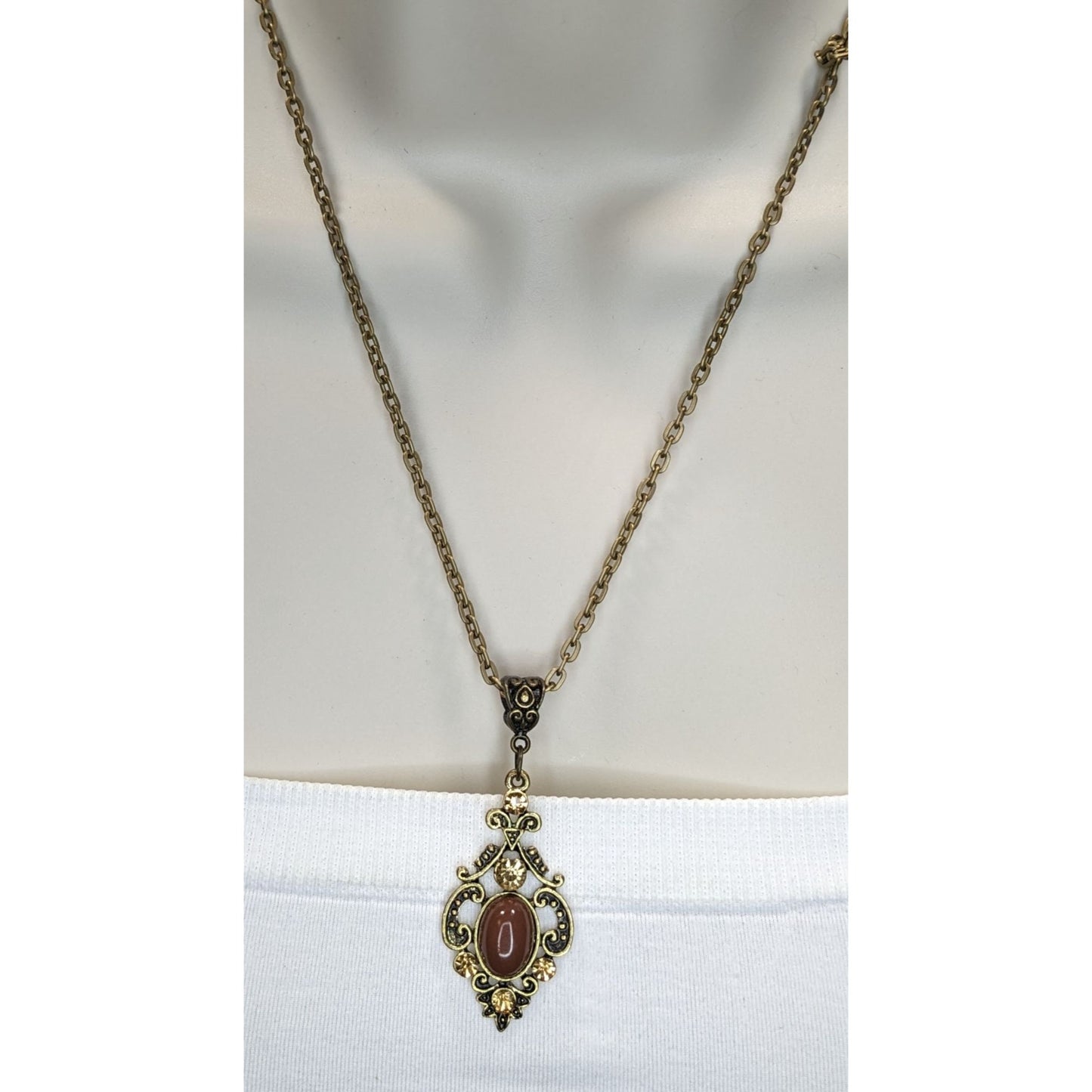 Vintage Victorian Style Handmade Knotted Chain Pendant Necklace
