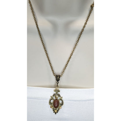 Vintage Victorian Style Handmade Knotted Chain Pendant Necklace