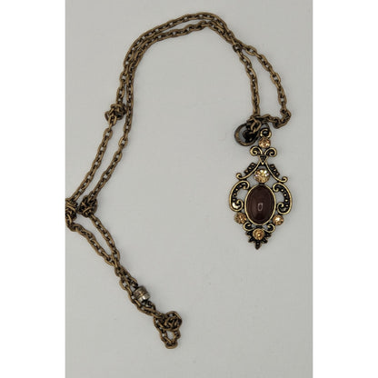 Vintage Victorian Style Handmade Knotted Chain Pendant Necklace