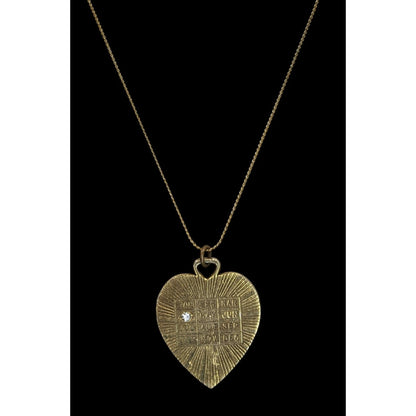 Gold Tone Heart Birthstone Necklace April Birthday Charm Pendant