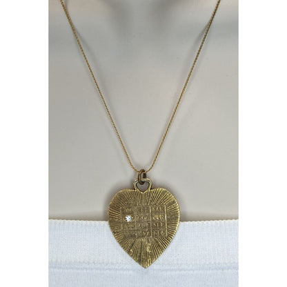 Gold Tone Heart Birthstone Necklace April Birthday Charm Pendant
