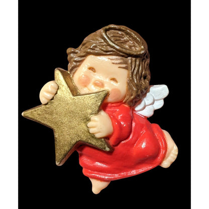 Vintage 1983 Hallmark Angel Holding Star Brooch