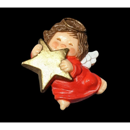 Vintage 1983 Hallmark Angel Holding Star Brooch