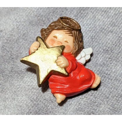 Vintage 1983 Hallmark Angel Holding Star Brooch