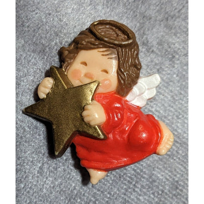 Vintage 1983 Hallmark Angel Holding Star Brooch