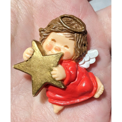 Vintage 1983 Hallmark Angel Holding Star Brooch