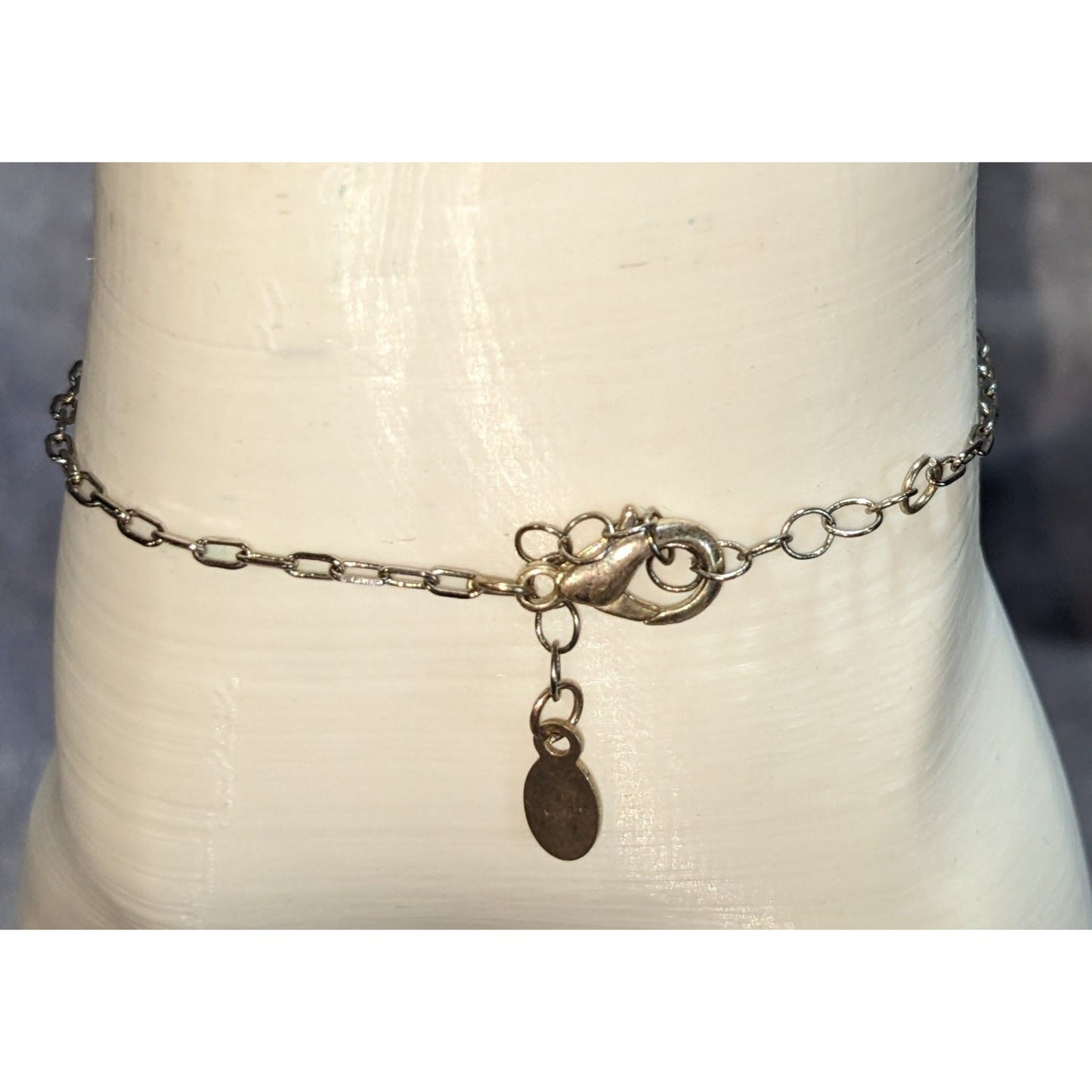 Y2K Vintage Rebecca Aqua Crystal Floral Silver Tone Charm Bracelet