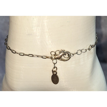Y2K Vintage Rebecca Aqua Crystal Floral Silver Tone Charm Bracelet