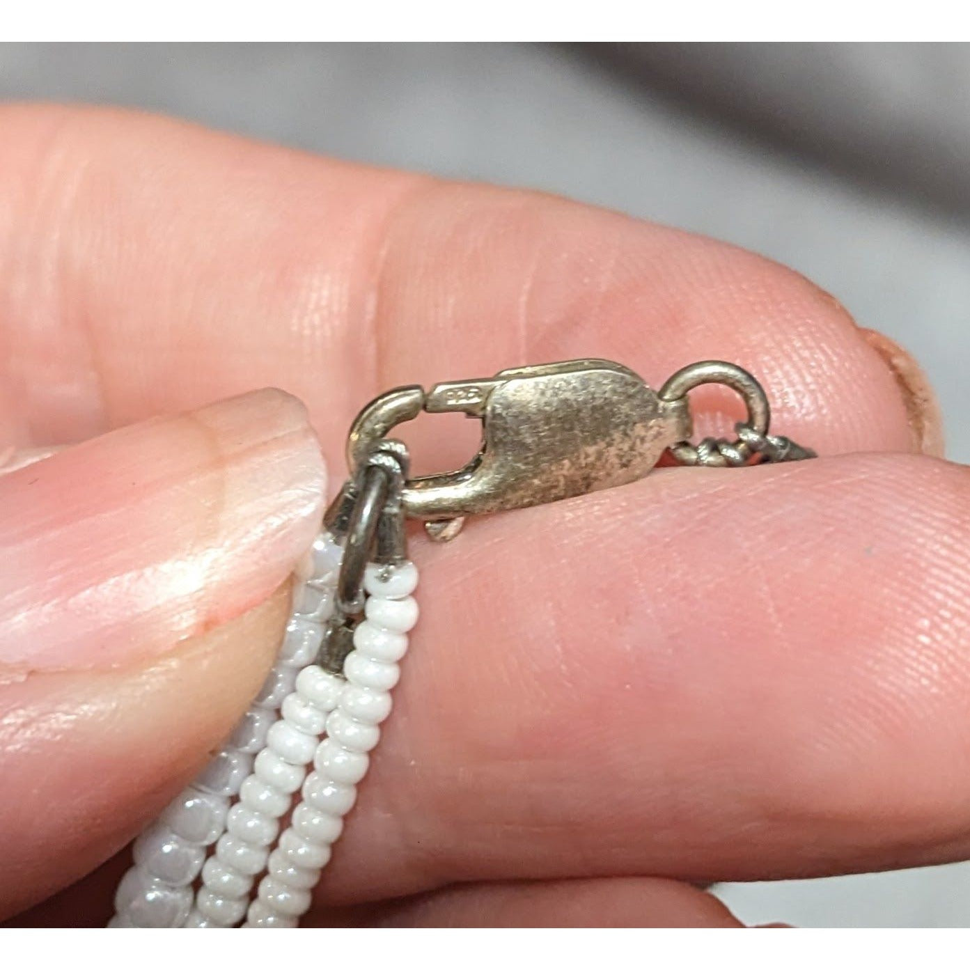 Floral Candycane Winter Glass Beaded Necklace