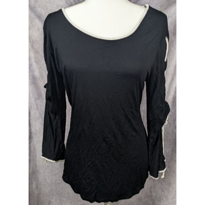 Modern Gothic Tie Bell Sleeve Blouse by Cable & Gauge