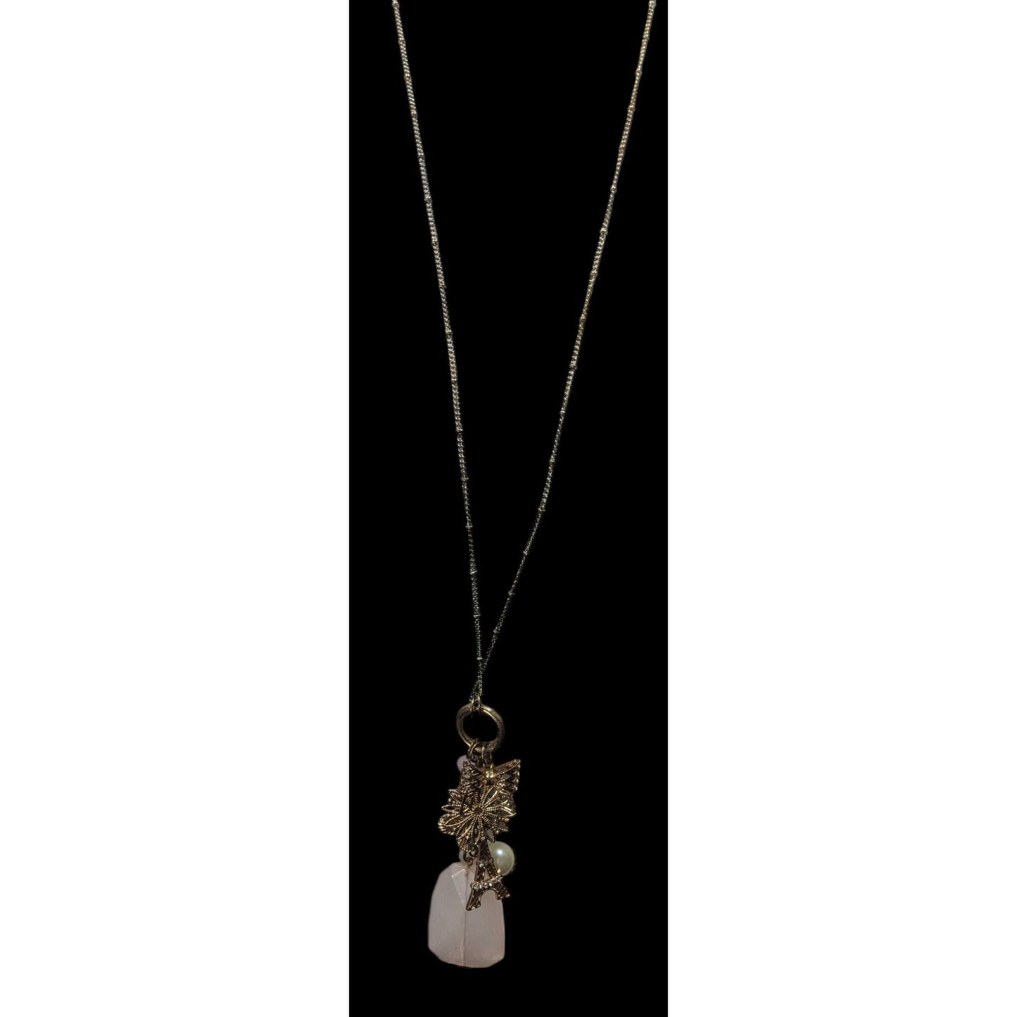 Coquette Y2K Floral Paris Cluster Charm Pendant Necklace