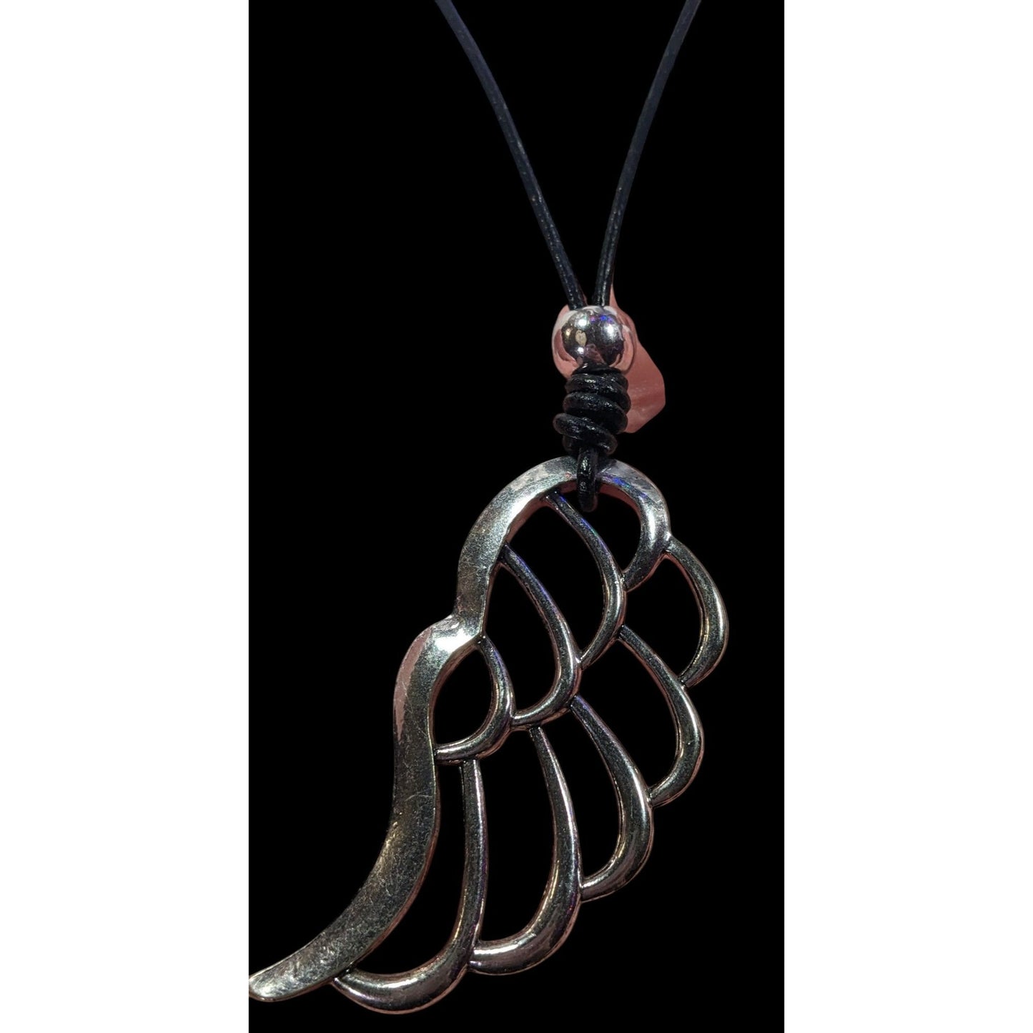 Bayberry Road Silver Tone Open Wing Pendant Necklace