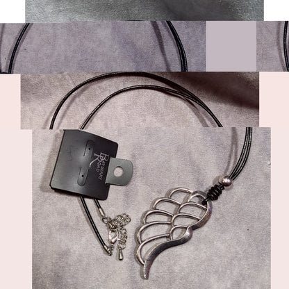 Bayberry Road Silver Tone Open Wing Pendant Necklace