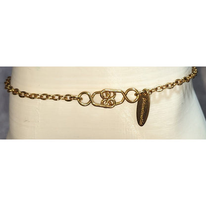 Coquette American Girl Heart Charm Bracelet Pink Flower Gold Tone Jewelry
