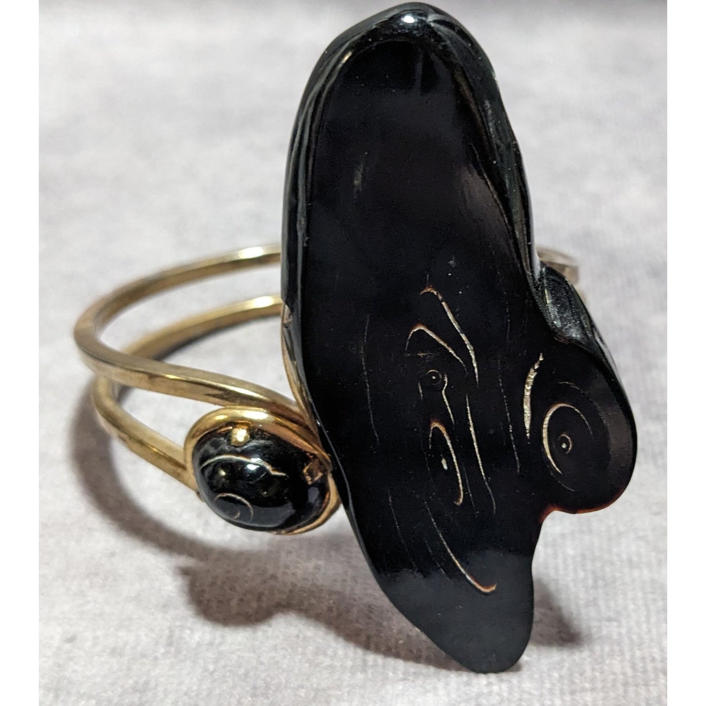 Black And Gold Abstract Bracelet