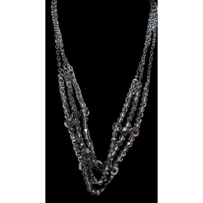 Glam Goth Multilayer Glass Beaded Necklace