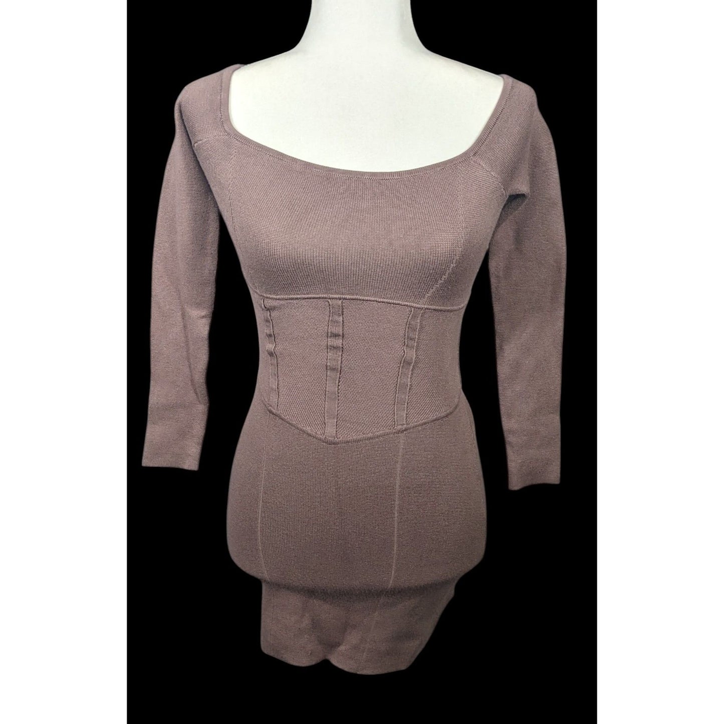 Abercrombie & Fitch Black Knit Faux Corset Waist Dress Size XSP