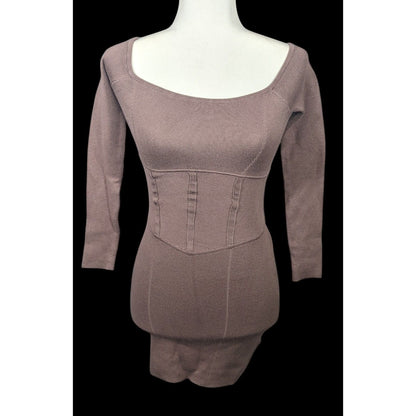 Abercrombie & Fitch Black Knit Faux Corset Waist Dress Size XSP