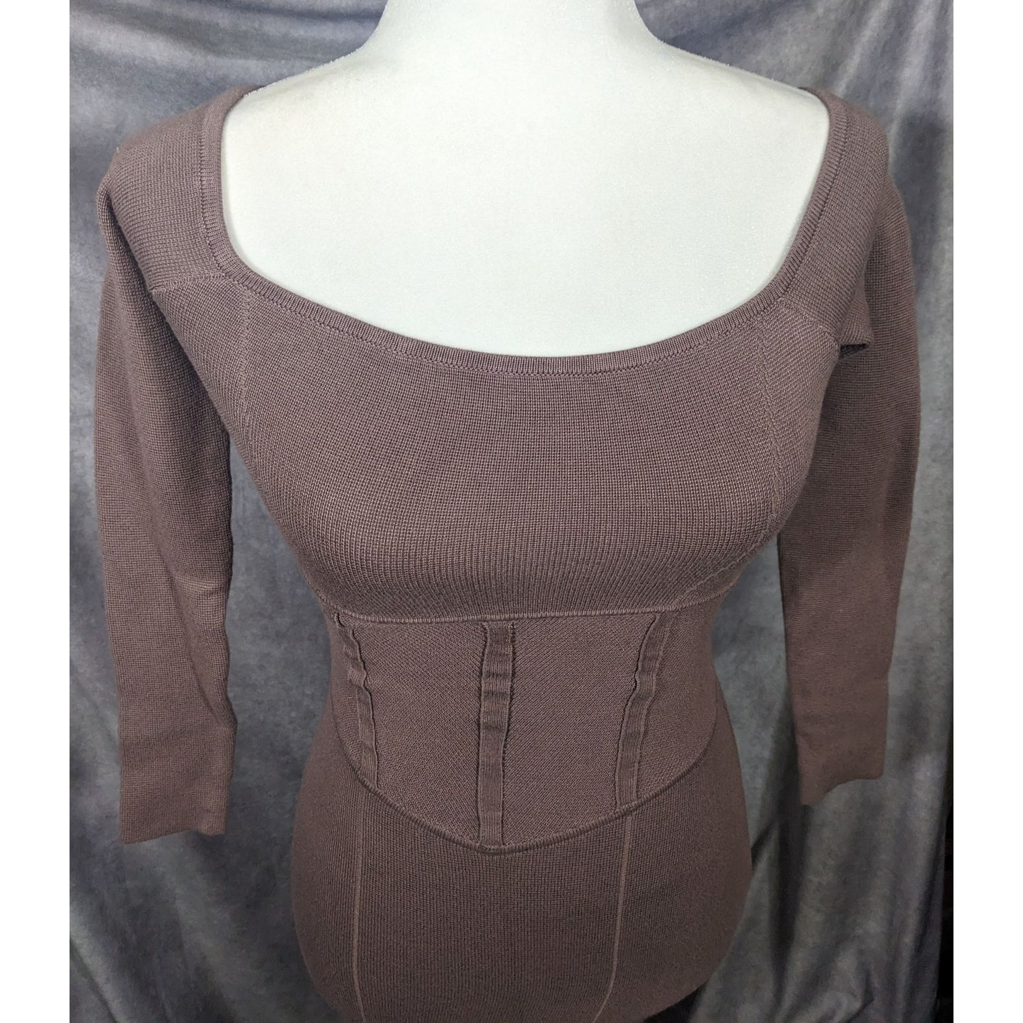 Abercrombie & Fitch Black Knit Faux Corset Waist Dress Size XSP