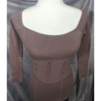 Abercrombie & Fitch Black Knit Faux Corset Waist Dress Size XSP